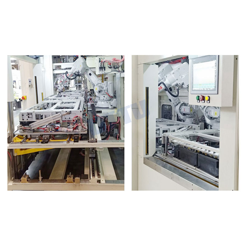 “一鍵式換模”全息保護通用流水線型門板機器人超聲波焊接與熱鉚混合設備